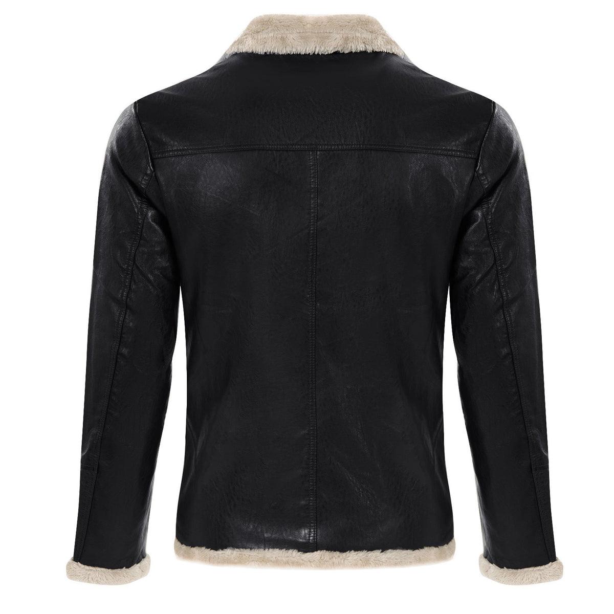 Herren stilvolle Kunstlederjacke mit warmem Innenfutter R&B