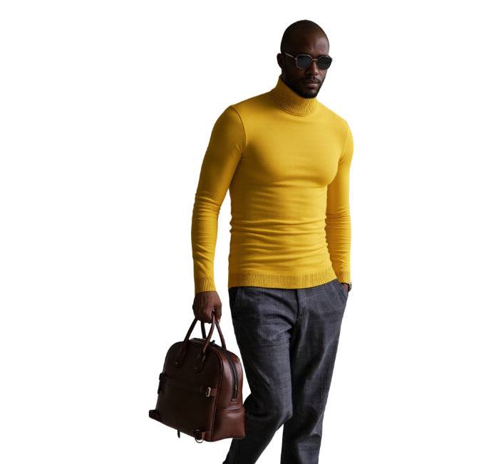 Herren rollkragen pullover mit feiner Struktur R&B