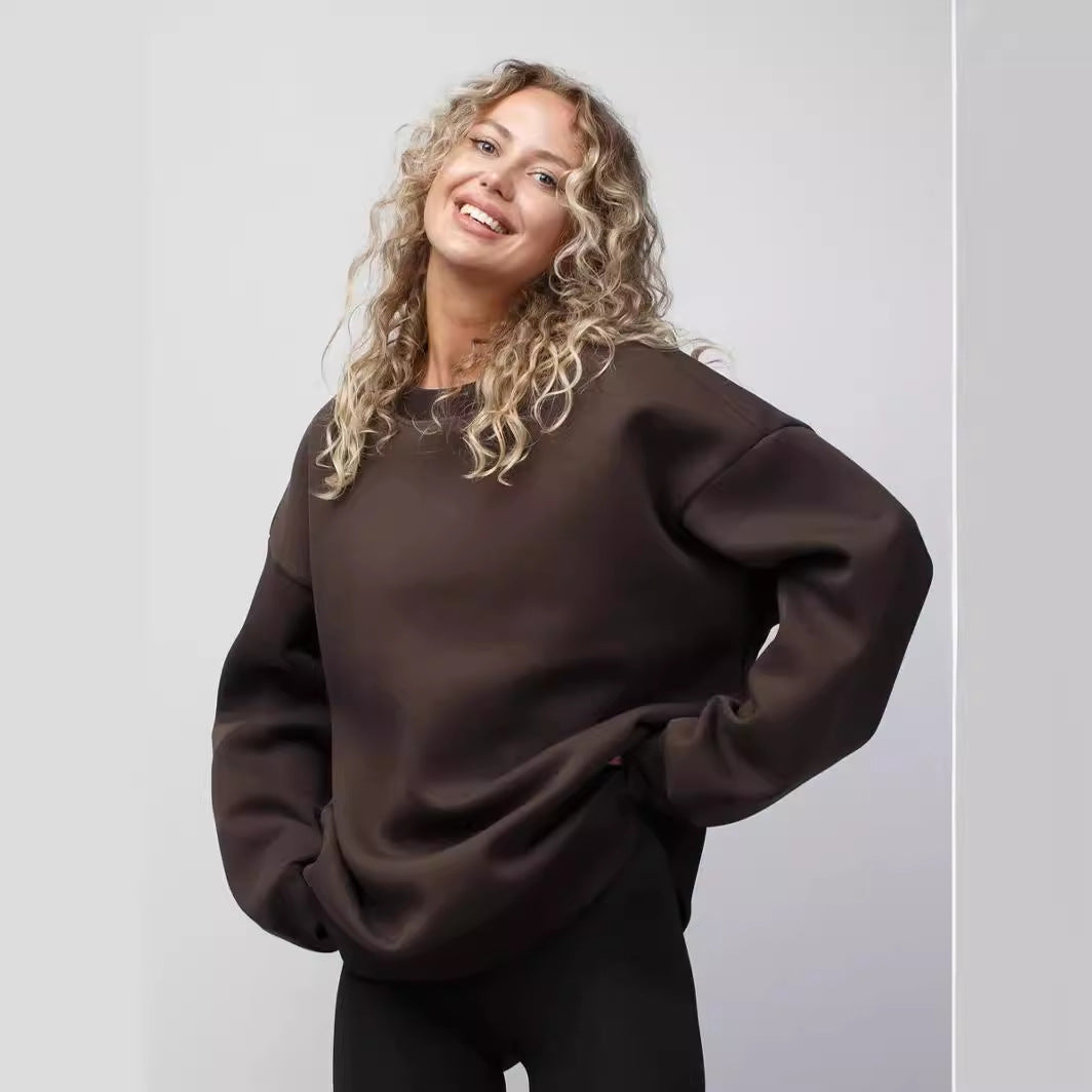 Damen Oversized Sweatshirt mit lässigem Schnitt und hohen Bündchen R&B