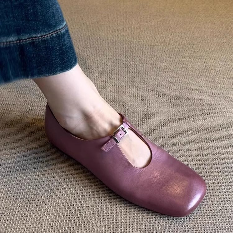 Damen elegante Mary Jane Schuhe mit modischem Riemen und weichem Leder R&B