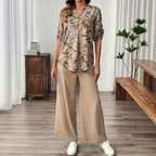 Damen Bluse mit floralem Design und lässiger Passform R&B