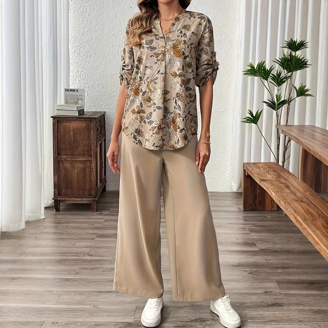 Damen Bluse mit floralem Design und lässiger Passform R&B