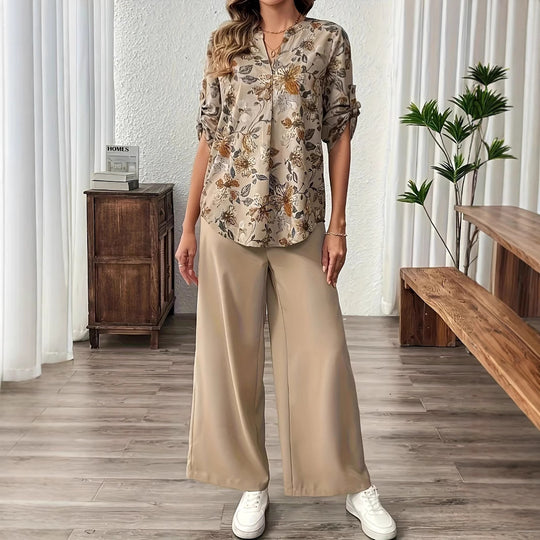 Damen Bluse mit floralem Design und lässiger Passform R&B
