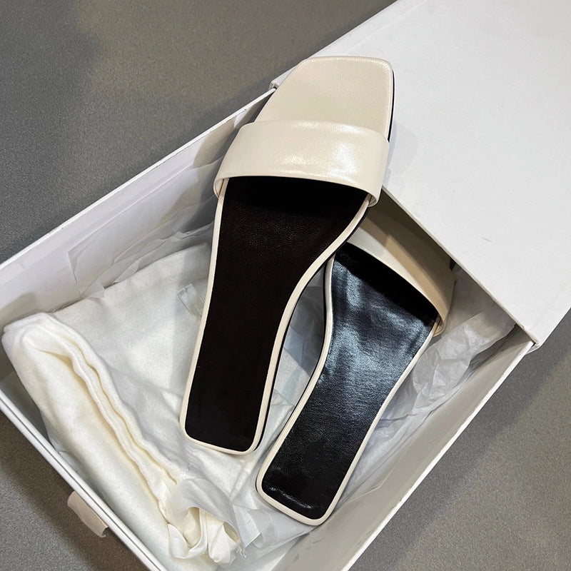 Damen Flache Slipper mit breitem Riemen und elegantem Design R&B