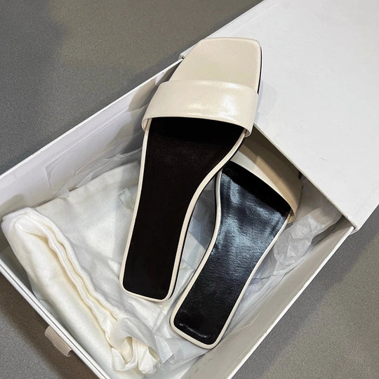 Damen Flache Slipper mit breitem Riemen und elegantem Design R&B