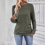 Damen lässiges Langarmshirt mit asymmetrischem Schnitt R&B