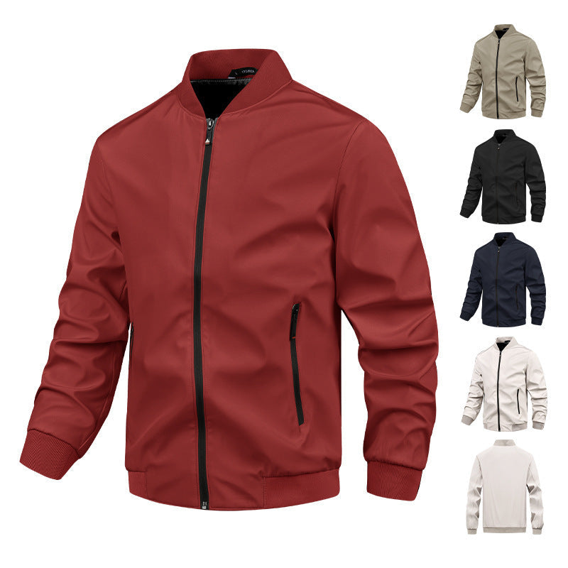 Herren moderne Bomberjacke mit elastischem Bündchen und praktischen Taschen R&B