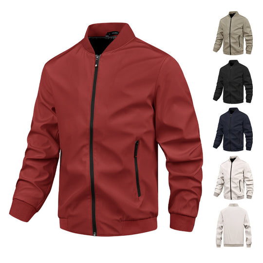 Herren moderne Bomberjacke mit elastischem Bündchen und praktischen Taschen R&B