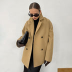 Damen Modischer Wool-Blend Blazer mit doppelter Knopfleiste R&B