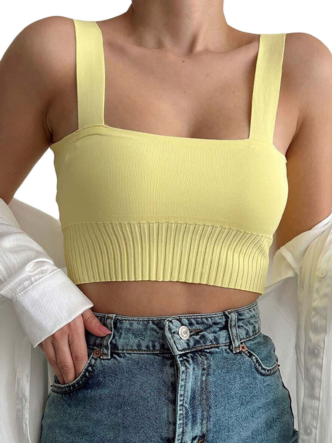 Damen Oversized Strickoberteil aus hochwertiger Baumwolle mit Tasche R&B