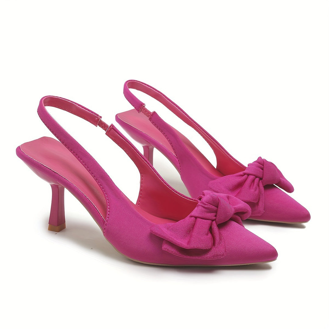 Damen Slingback-Pumps mit dekorativem Schleifen-Detail R&B