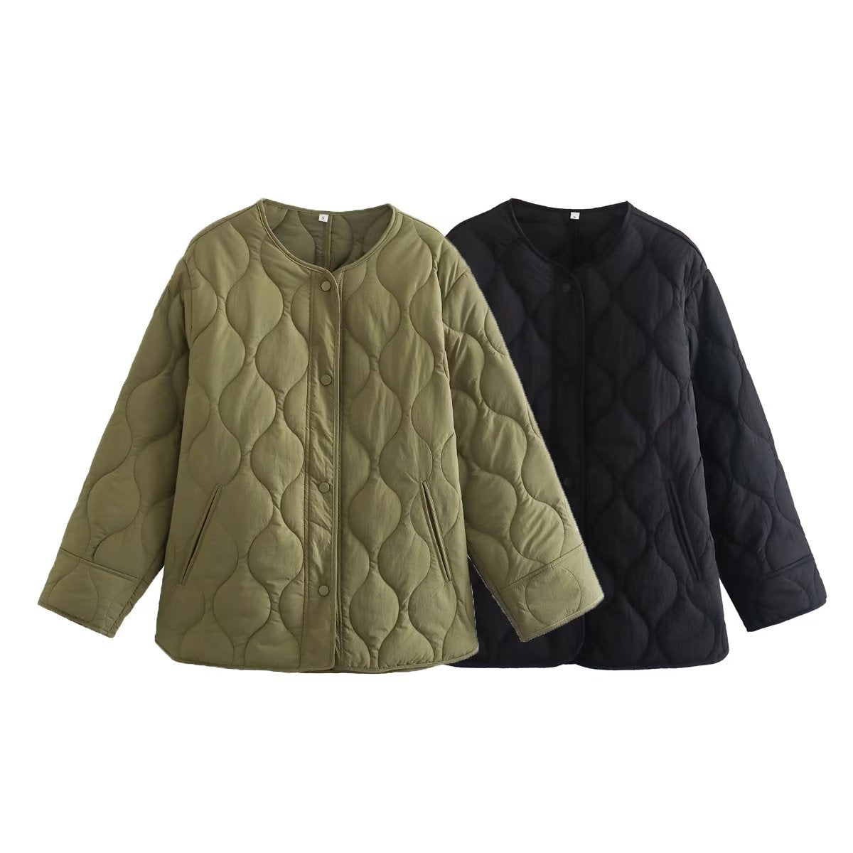 Damen gesteppte Übergangsjacke mit modernen Taschen und feinem Design R&B
