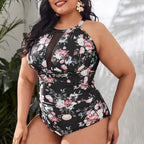 Damen Hochwertiger Badeanzug mit floralen Akzenten R&B