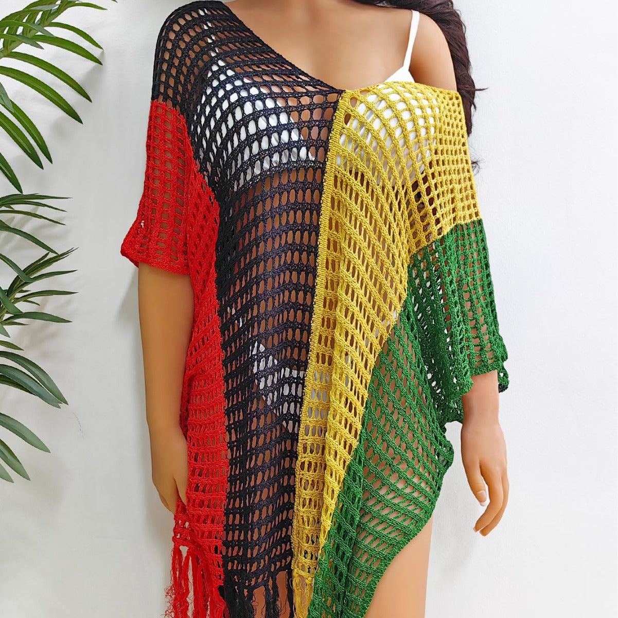 Damen luftig-transparenter Strandponcho R&B