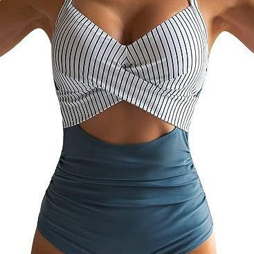 Damen Einteiliger Badeanzug mit elegantem Wickelschnitt R&B