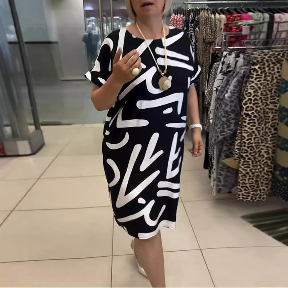 Damen Freizeitkleid mit grafischem Muster Heidi-Mode