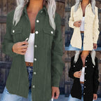 Damen Casual Hemdjacke mit strukturiertem Design und funktionalen Taschen R&B