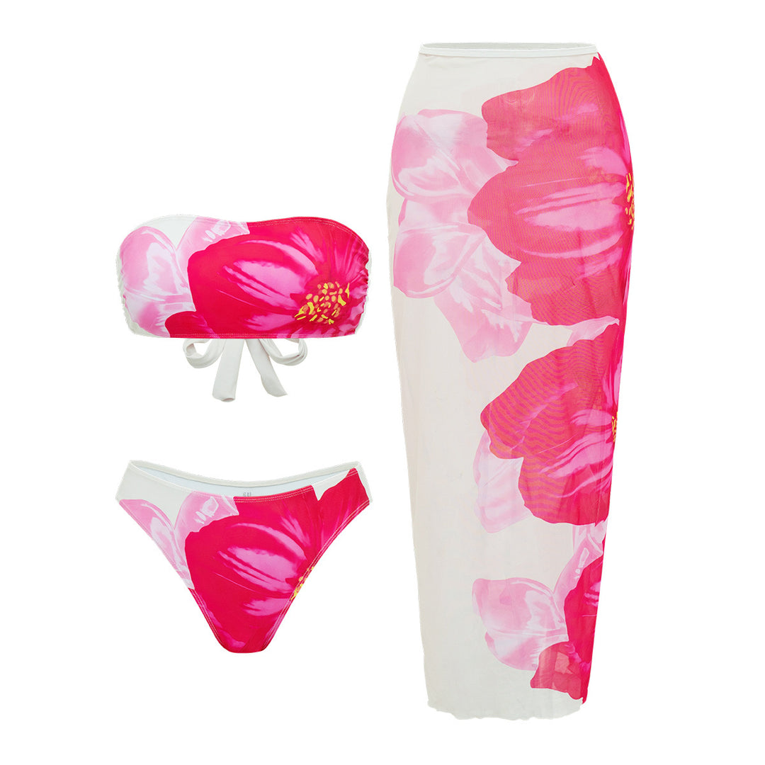 Damen Strand-Bikini-Set mit lässigem Maxi-Rock R&B