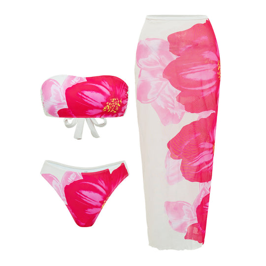 Damen Strand-Bikini-Set mit lässigem Maxi-Rock R&B
