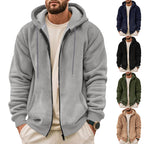 Herren sportliche Kapuzenjacke aus atmungsaktivem Material mit seitlichen Reißverschlusstaschen R&B
