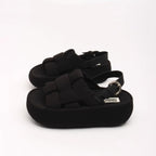 Damen modische Plateau-Sandalen mit elegantem Kreuzriemen und komfortablem Fußbett R&B