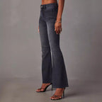 Damen Flared Jeans mit hochgeschnittenem Bund und moderner Waschung R&B