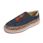 Damen atmungsaktive Slip-On Sneakers mit Korksohle