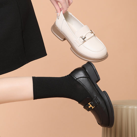 Damen Elegante Loafers mit modischer Schnallenverzierung und komfortablem Blockabsatz R&B