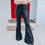 Damen Elegante Schlaghose im Schlangenleder-Look