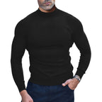 Herren nan körperbetonter Feinstrickpullover mit engem Rundhalsausschnitt R&B