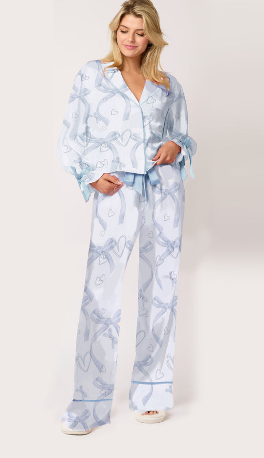 Damen Schlafanzug-Set mit niedlichen Schleifenmotiven R&B