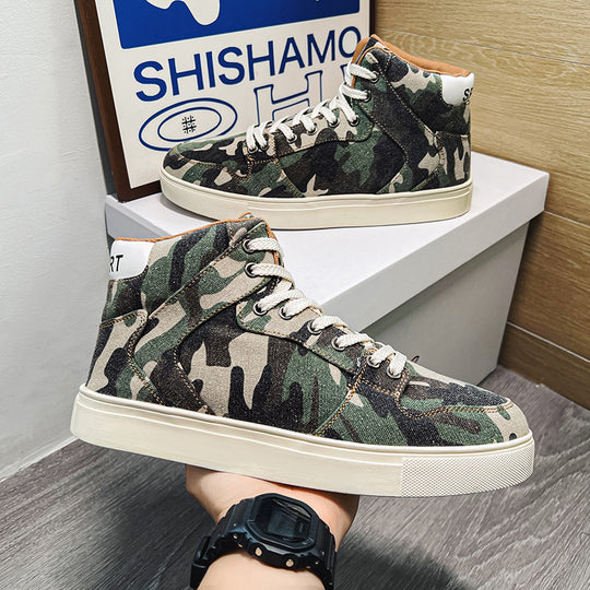Damen High-Top Sneakers mit modernem Camouflage-Design und gepolsterter Knöchelstütze R&B