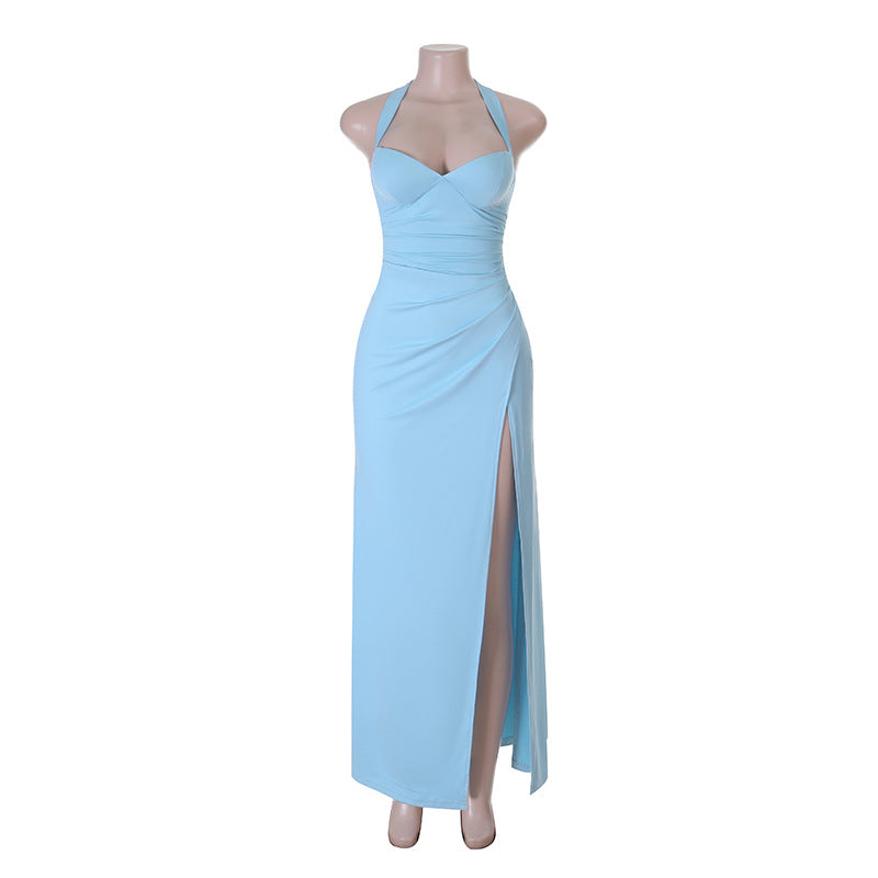 Damen aufregendes Abendkleid mit tiefem Ausschnitt und hoher Seitenschlitz R&B