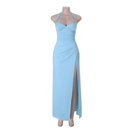 Damen aufregendes Abendkleid mit tiefem Ausschnitt und hoher Seitenschlitz R&B