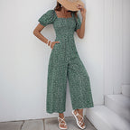 Damen Maxikleid mit Puffärmeln und seitlichem Schlitz