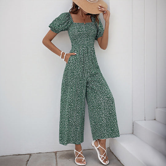 Damen Maxikleid mit Puffärmeln und seitlichem Schlitz R&B