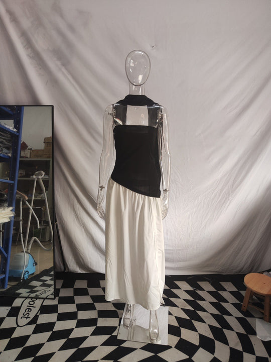 Damen Maxikleid mit schulterfreiem Design und dekorativem Wickelausschnitt R&B