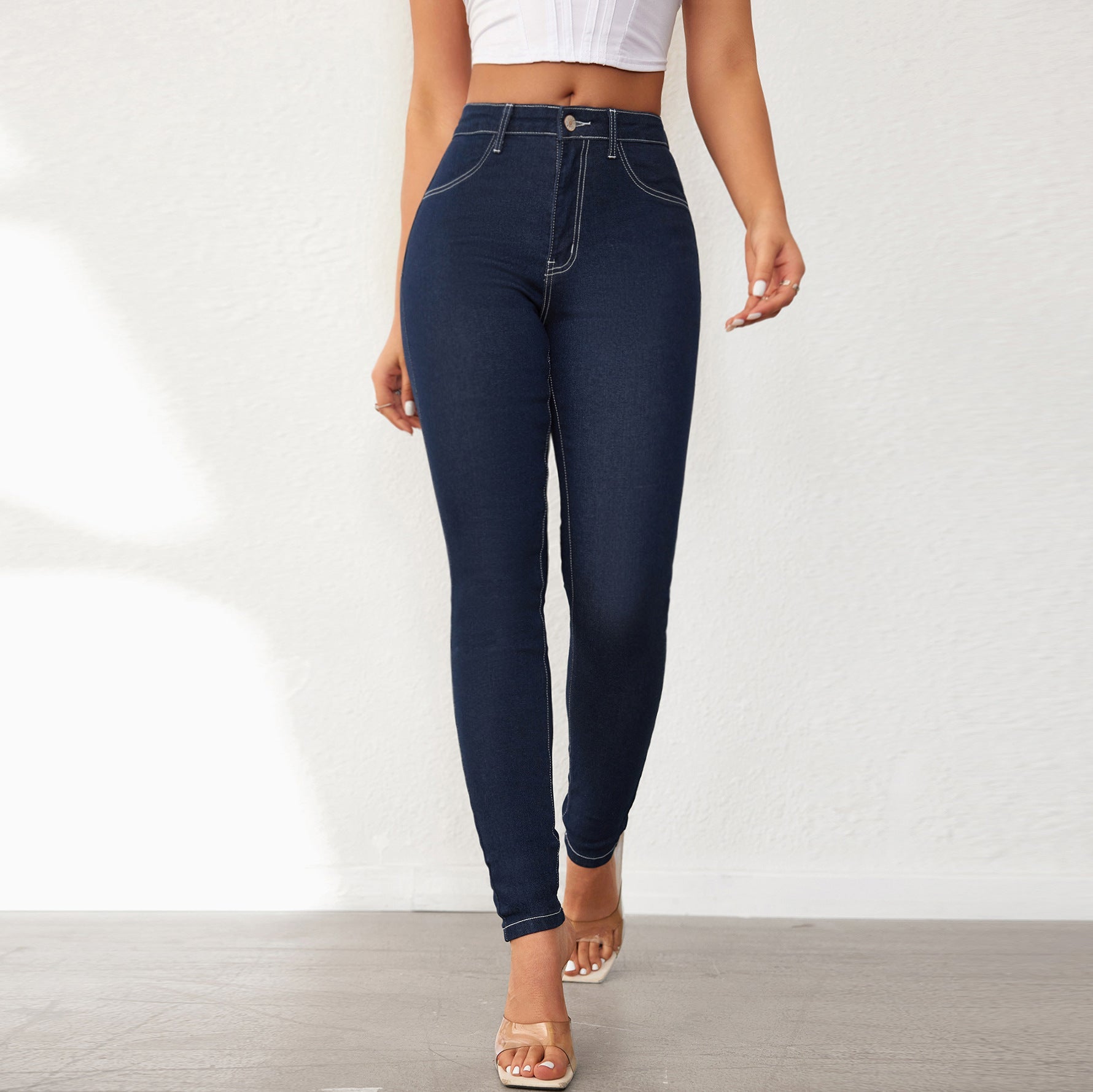 Damen Hochtaillierte Skinny Jeans mit konturierender Passform R&B