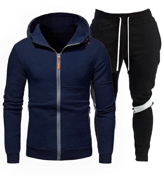 Herren sportliche Kapuzenjacke mit praktischem Reißverschluss und Jogginghose R&B