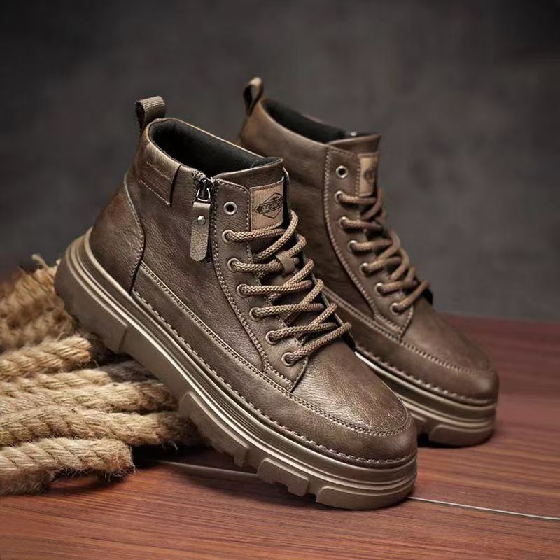 Damen modische Schnür-Stiefeletten mit robustem Profil und wasserabweisendem Obermaterial