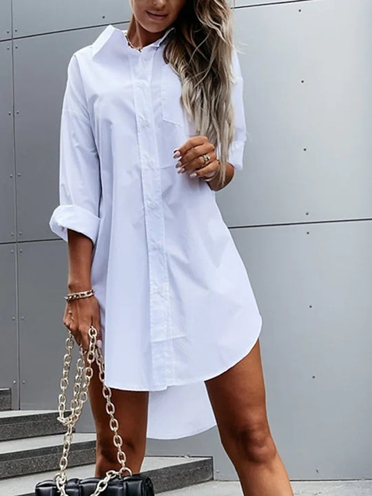 Damen chemisierter Oversized-Hemdblusenkleid R&B