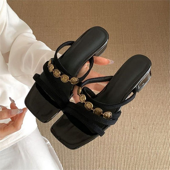 Damen elegante Plateau-Sandalen mit modischem Riemendesign R&B