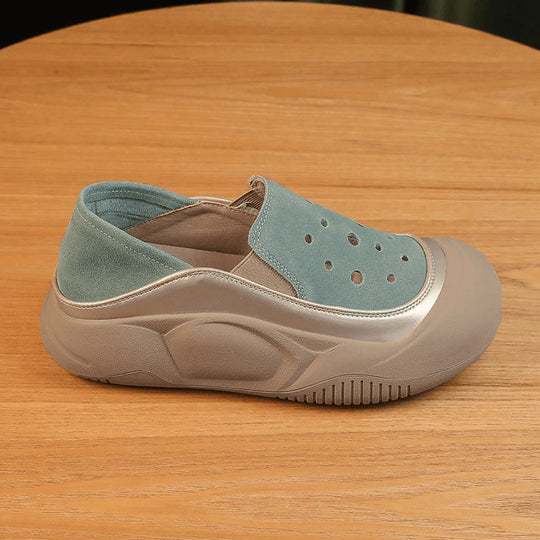 Damen modische Slip-On-Crocks mit atmungsaktiver Mesh-Oberfläche und rutschfester Sohlenkonstruktion R&B
