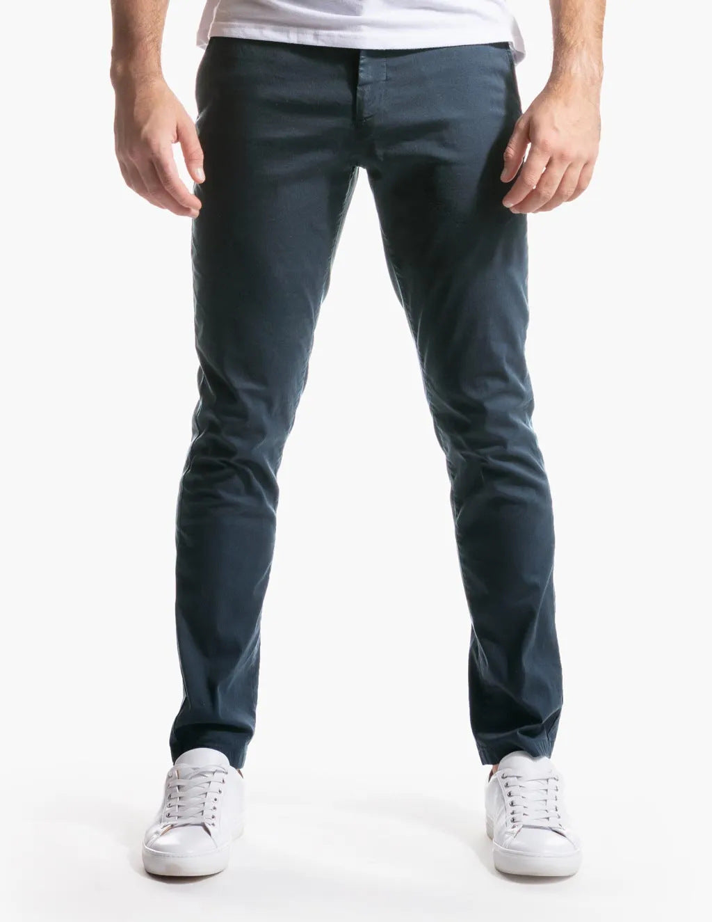 Herren elegante Chinohose mit elastischem Bund und schmalem Schnitt R&B