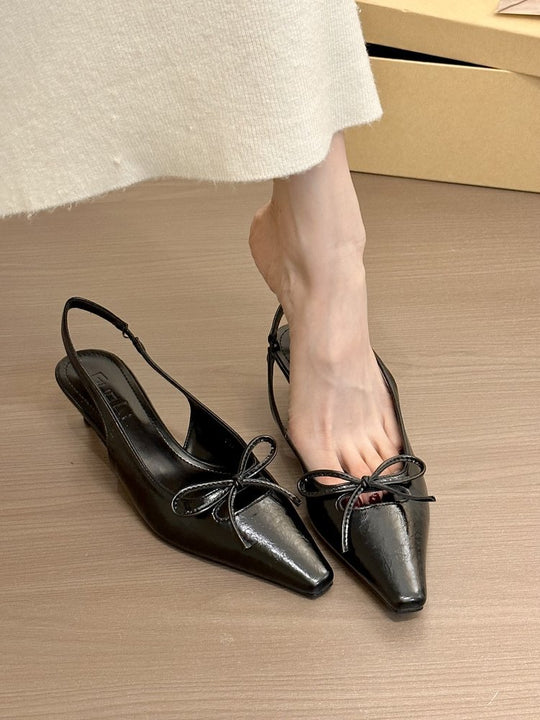 Damen elegante Slingback-Ballerinas mit modischem Schleifendetail und komfortablem Fußbett R&B