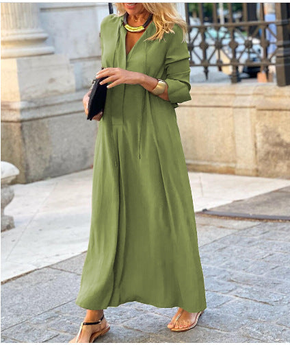 Damen Luftiges Maxikleid mit eleganter Knopfdetail R&B