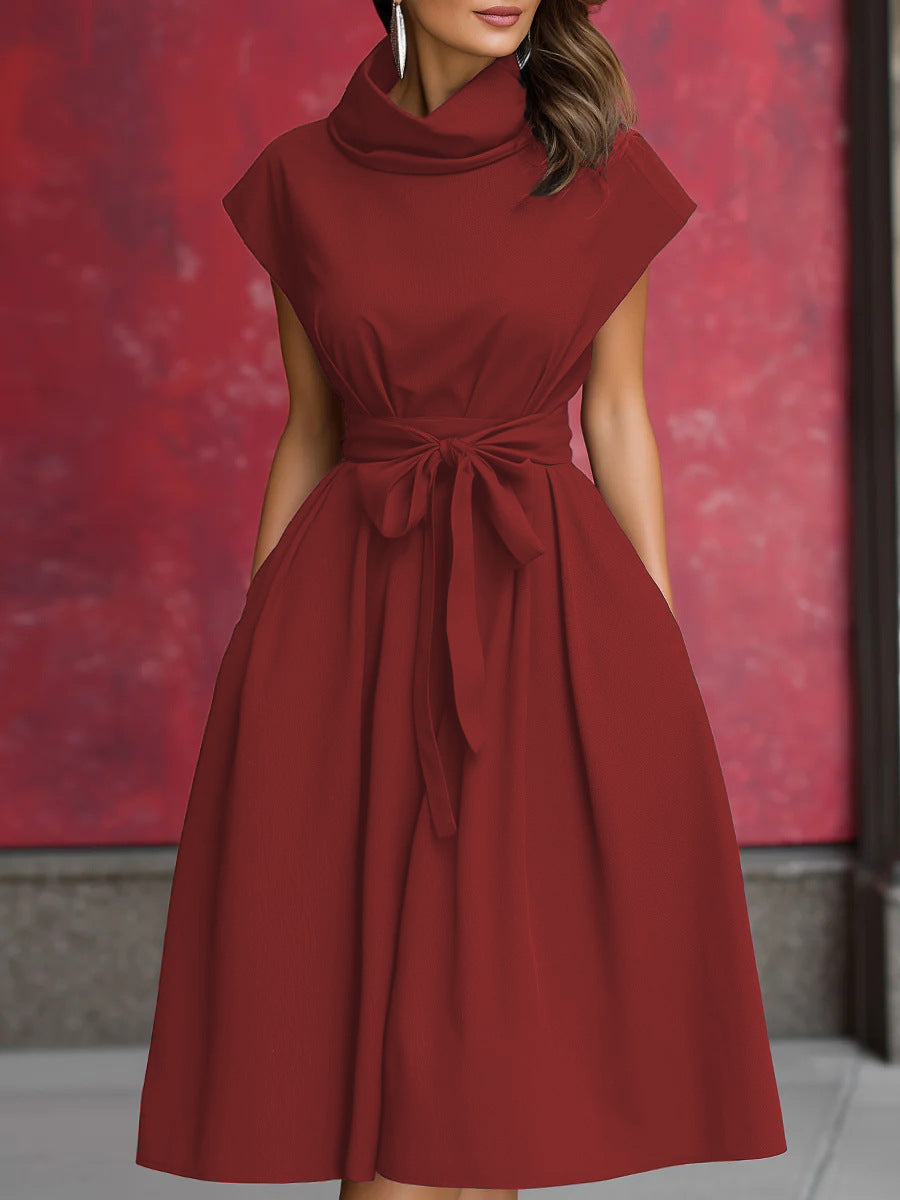 Damen Kleid mit schicker, geraffter Kapuze und praktischen Taschen R&B