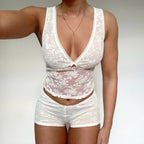 Damen Schlafanzug-Set aus Spitze mit zarten Details R&B