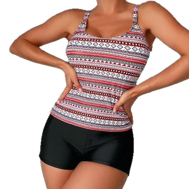 Damen Sportlicher Badeoberteil mit Shorts