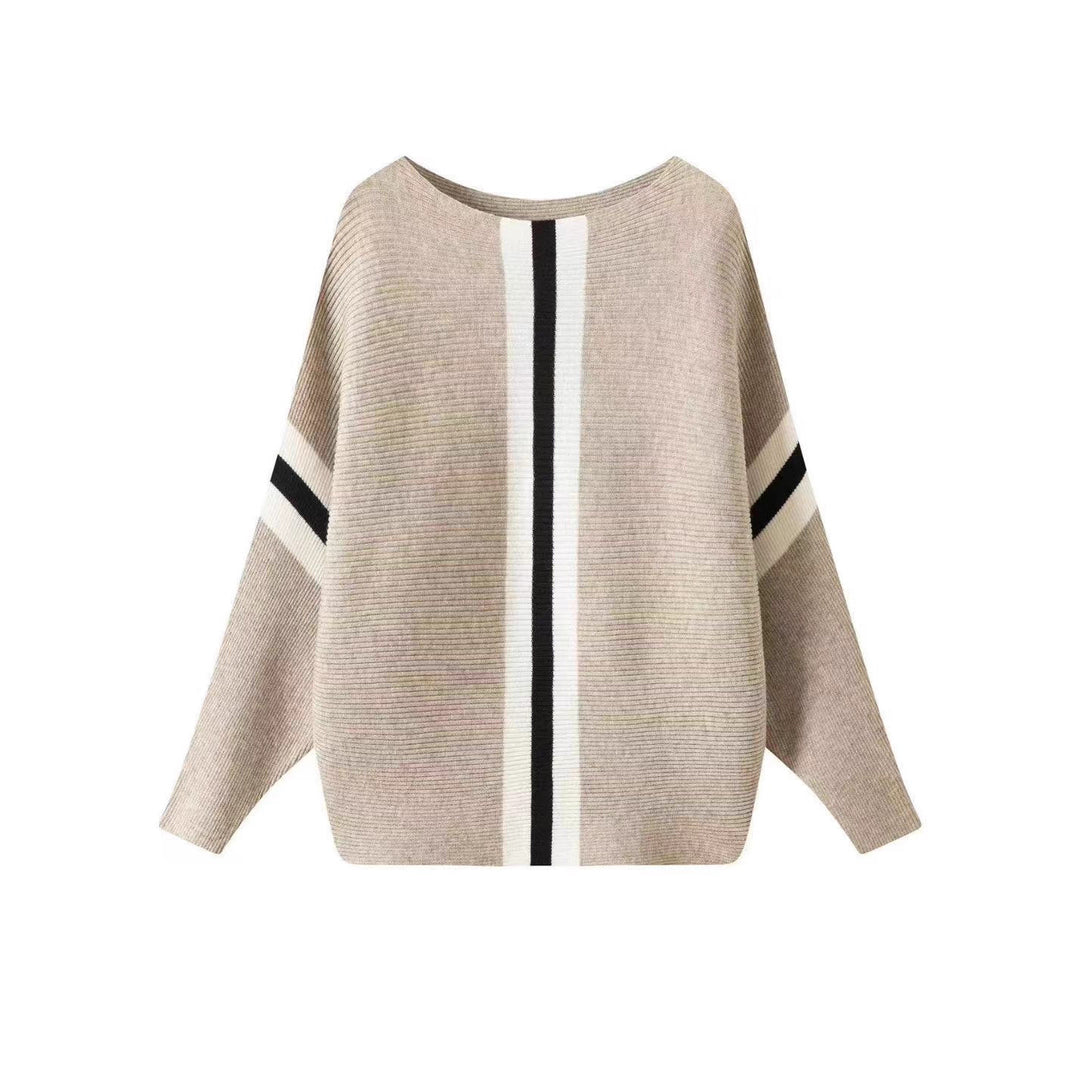 Damen Grobstrickpullover mit modernen Streifen R&B